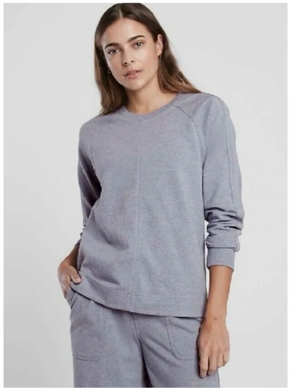 Athleta Farallon Swing Pullover- Blue Heather